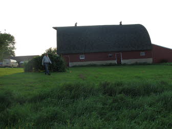 Cave passes under barn.