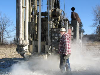 Drilling 30" diameter shaft.